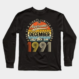 Awesome Since December 1991 Vintage 32nd Birthday Long Sleeve T-Shirt